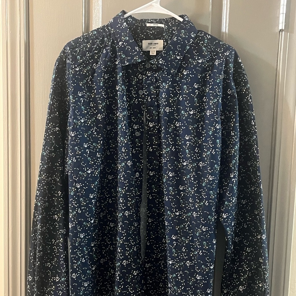 Julian + Mark XL Stretch Button Down Long Sleeve Floral Casual Shirt